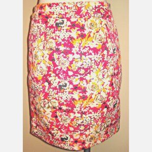 TULLE Mini Skirt Pleats Marble Fall Floral Garden Quilted Material Womens L NEW